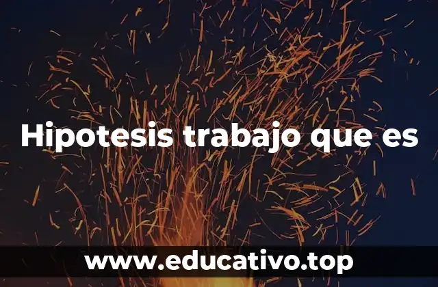 Hipotesis trabajo que es