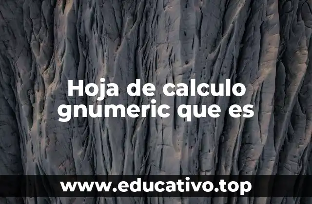 Hoja de calculo gnumeric que es