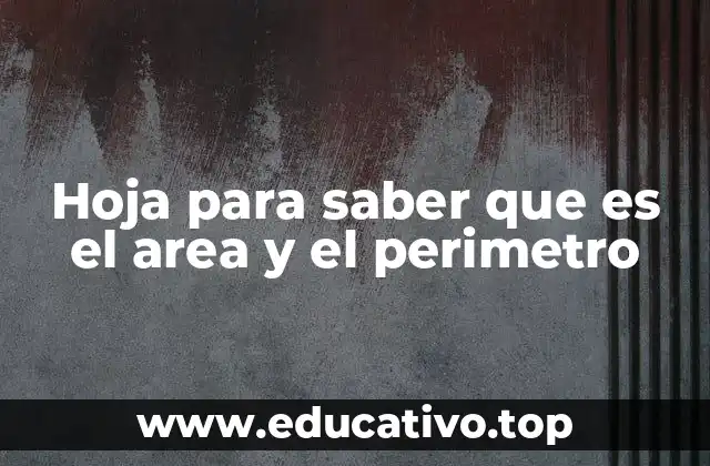 Hoja para saber que es el area y el perimetro