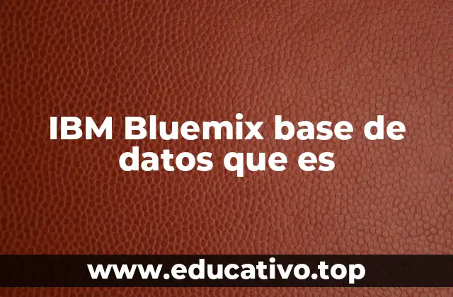 IBM Bluemix base de datos que es