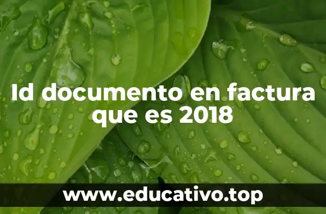 Id documento en factura que es 2018