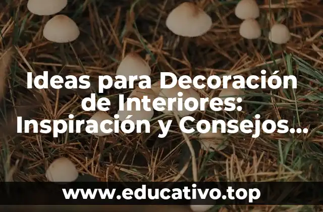 Ideas para Decoración de Interiores: Inspiración y Consejos para Tu Hogar