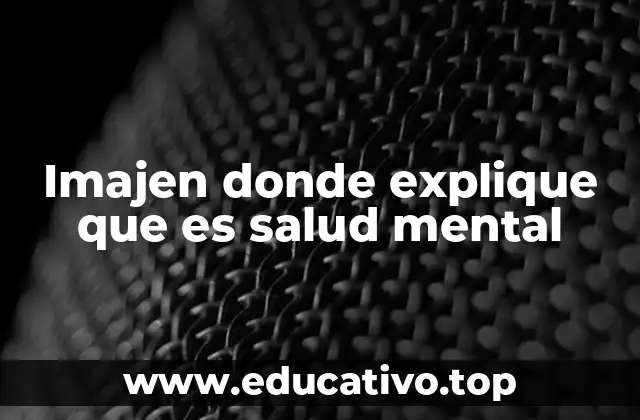 Imajen donde explique que es salud mental