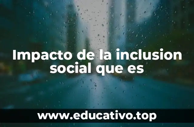 Impacto de la inclusion social que es