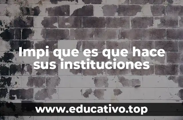 Impi que es que hace sus instituciones