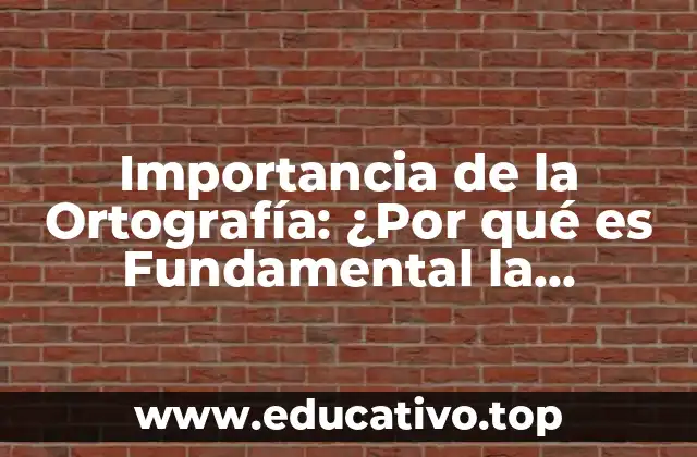 Importancia de la Ortografía: ¿Por qué es Fundamental la Corrección en la Comunicación?