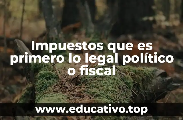 Impuestos que es primero lo legal político o fiscal