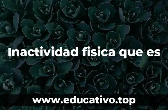 Inactividad fisica que es