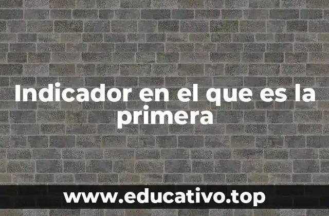 Indicador en el que es la primera