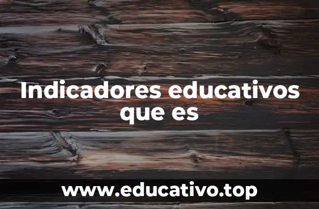Indicadores educativos que es