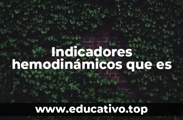 Indicadores hemodinámicos que es