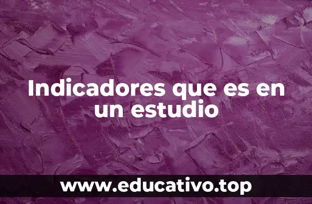 Indicadores que es en un estudio