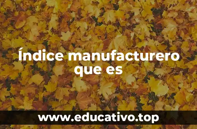 Índice manufacturero que es