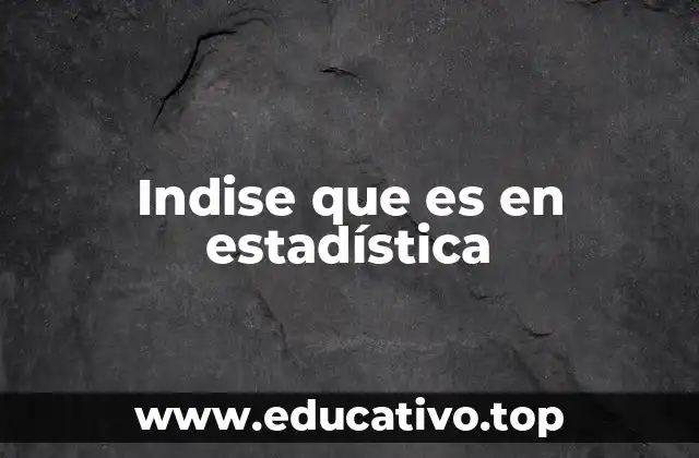 Indise que es en estadística