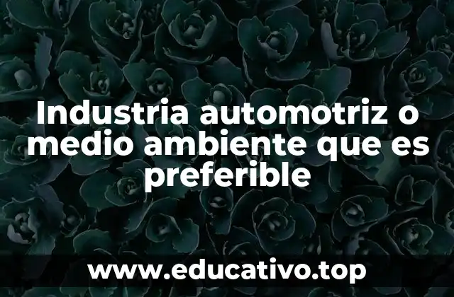 Industria automotriz o medio ambiente que es preferible