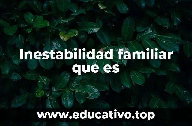 Las causas de un entorno doméstico inestable