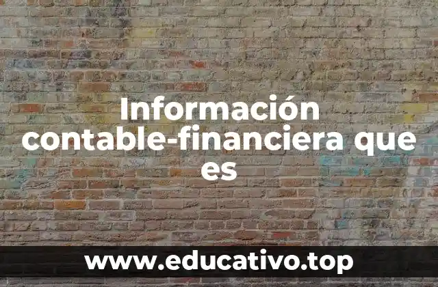 Información contable-financiera que es