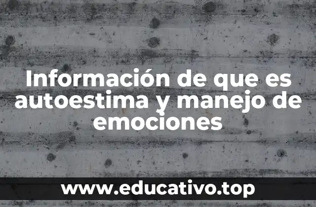 Información de que es autoestima y manejo de emociones