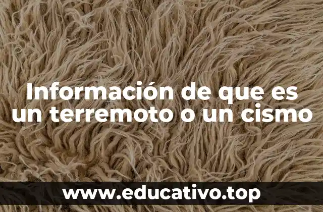 Información de que es un terremoto o un cismo