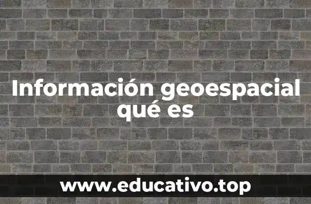 Información geoespacial qué es