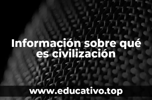 Información sobre qué es civilización