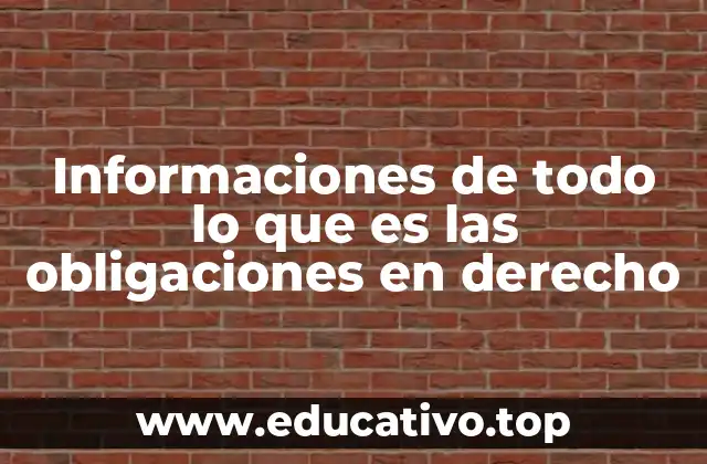Informaciones de todo lo que es las obligaciones en derecho