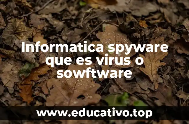 Informatica spyware que es virus o sowftware