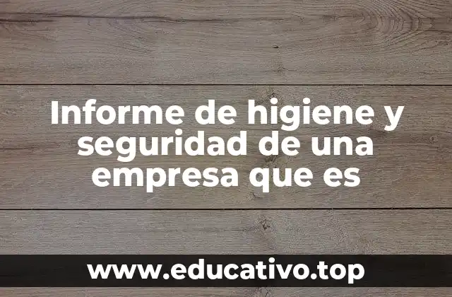 Informe de higiene y seguridad de una empresa que es