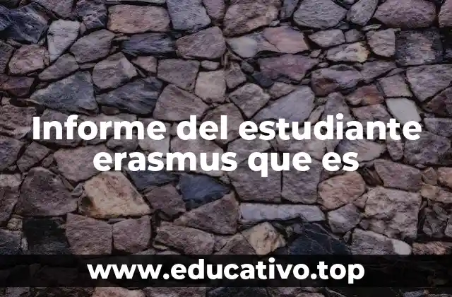 Informe del estudiante erasmus que es