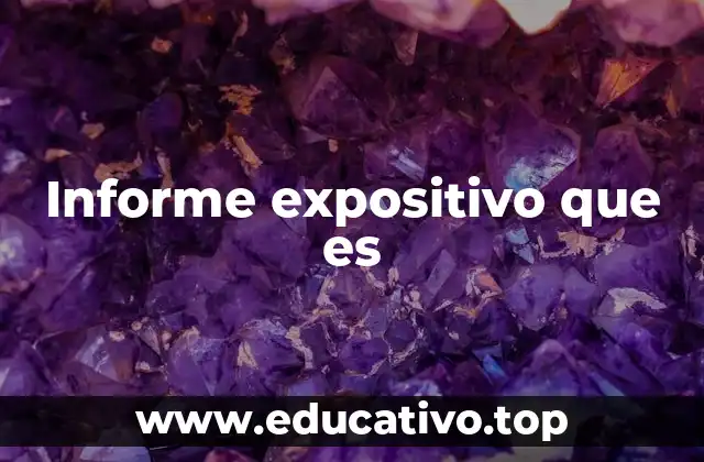 Informe expositivo que es