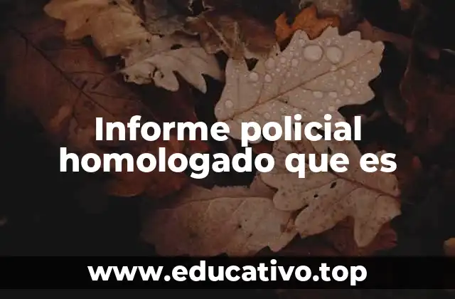 Informe policial homologado que es