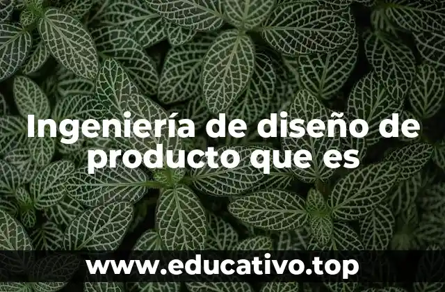 Ingeniería de diseño de producto que es