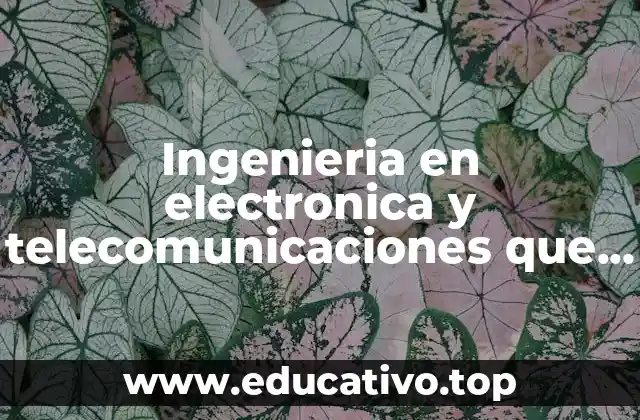 Ingenieria en electronica y telecomunicaciones que es