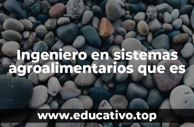 Ingeniero en sistemas agroalimentarios que es