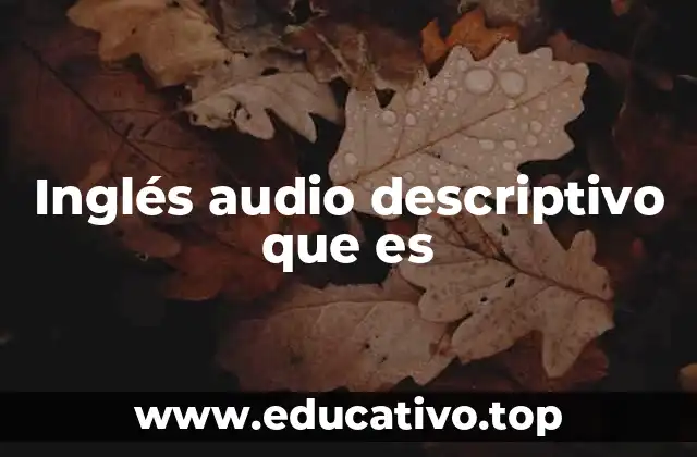 Inglés audio descriptivo que es