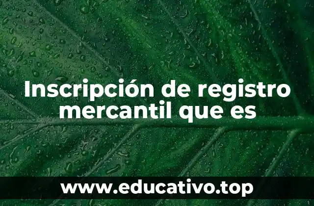 Inscripción de registro mercantil que es