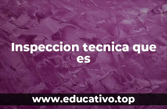 Inspeccion tecnica que es