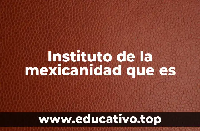 Instituto de la mexicanidad que es