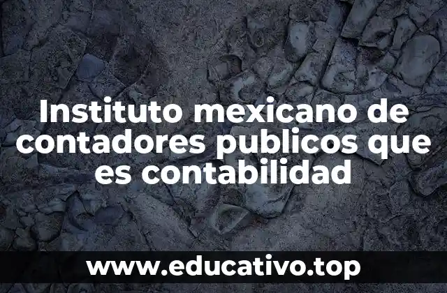 Instituto mexicano de contadores publicos que es contabilidad