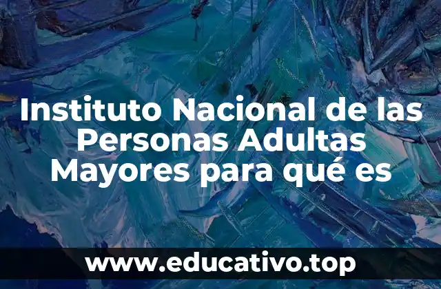 Instituto Nacional de las Personas Adultas Mayores para qué es