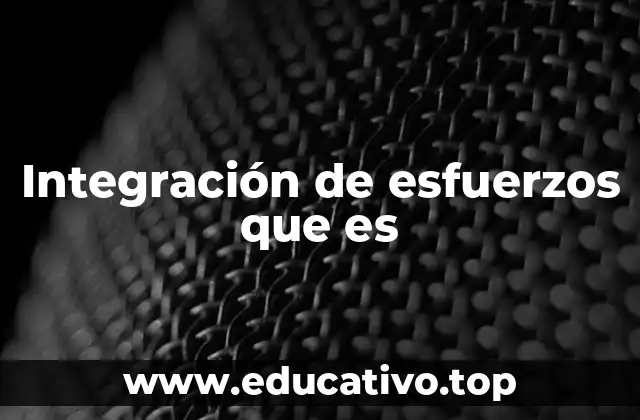 Integración de esfuerzos que es