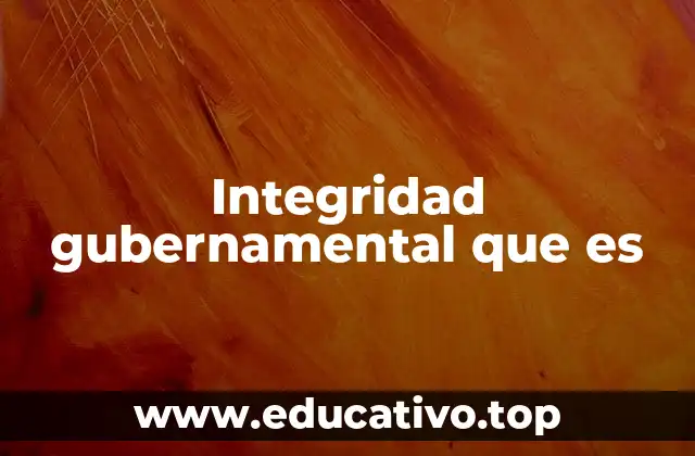 Integridad gubernamental que es