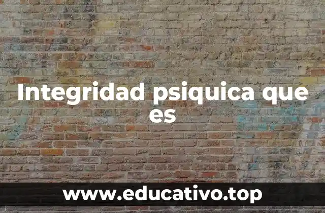 Integridad psiquica que es