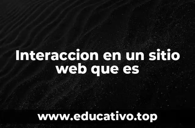 Interaccion en un sitio web que es