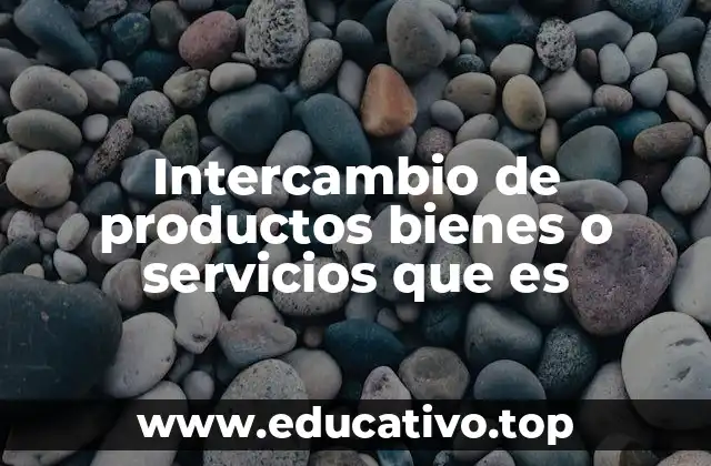 Intercambio de productos bienes o servicios que es