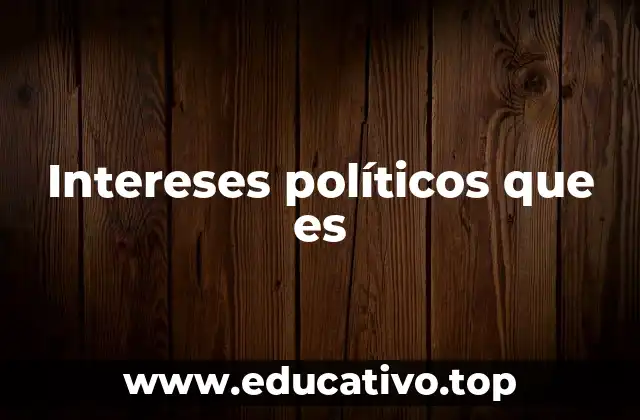 Intereses políticos que es