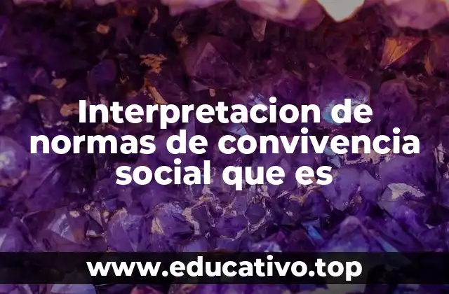 Interpretacion de normas de convivencia social que es