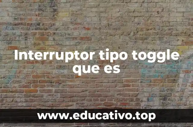 Interruptor tipo toggle que es