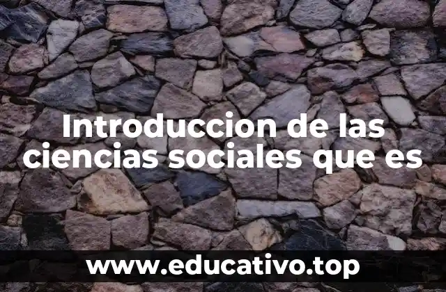 Introduccion de las ciencias sociales que es
