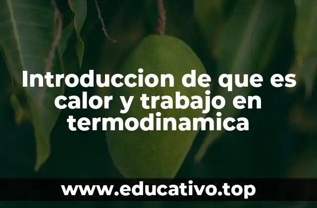 Introduccion de que es calor y trabajo en termodinamica